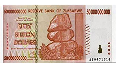 Zimbabwe 50 Billion Dollar Note